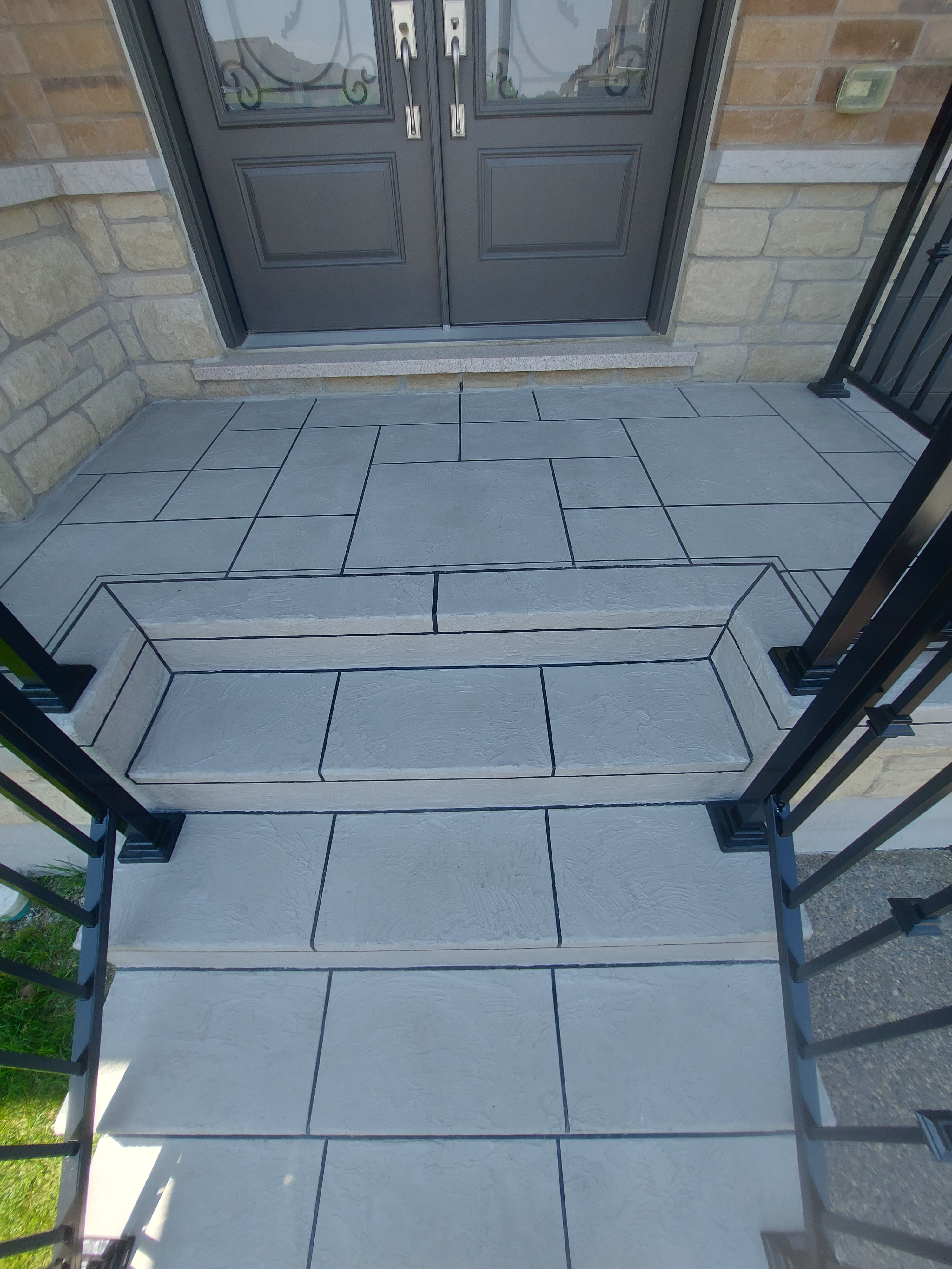 Front porch after grey Jewelstone resurfacing